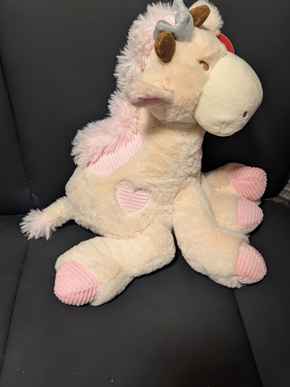 Plush Pink & Cream Giraffe Stuffed Animal